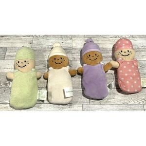 Marvel Education Company Plush‎ Soft Baby Dolls X 4 Babies Purple Green Pink 9"